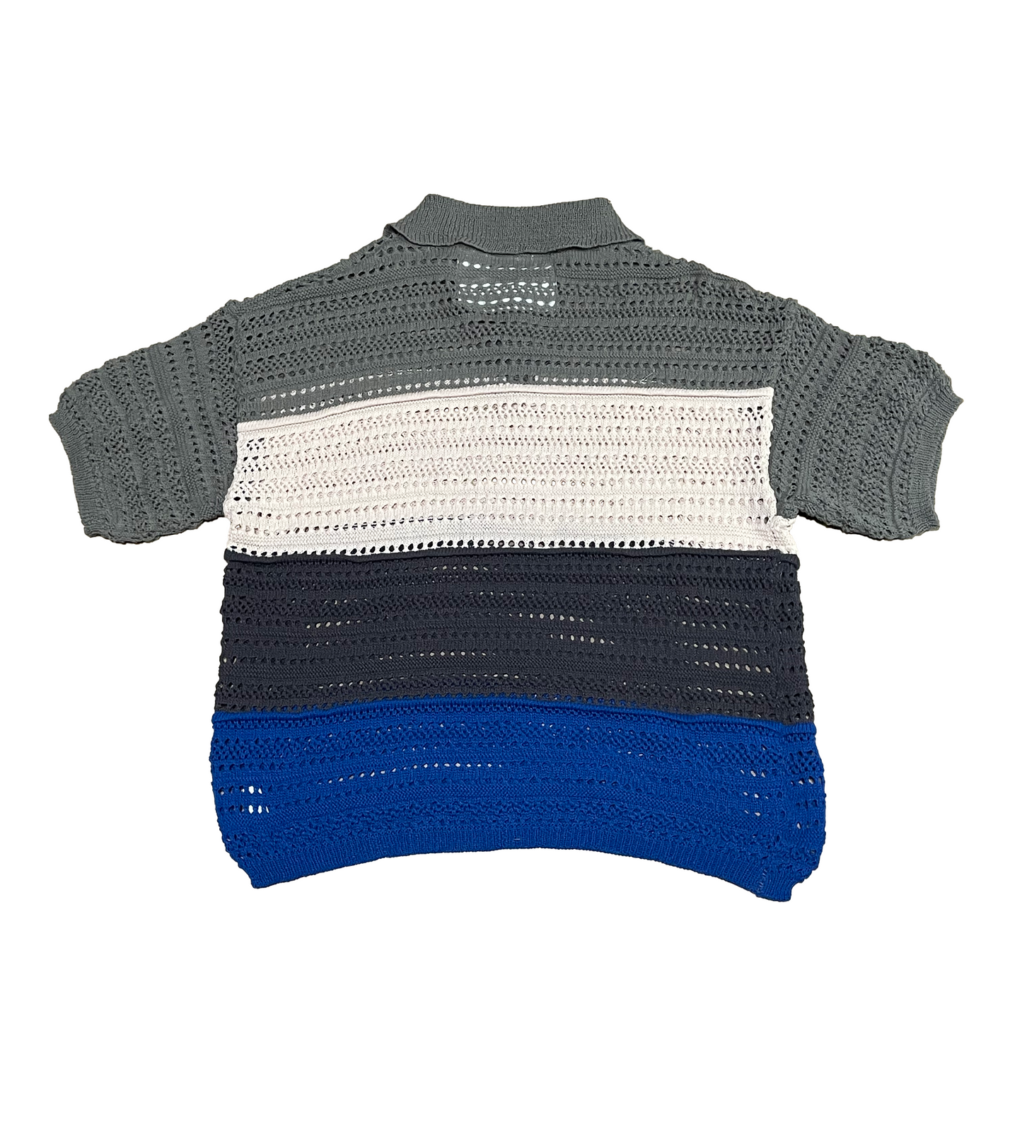 Color Block Mesh Knit Shirt