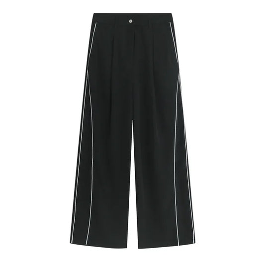 Wide Leg Dress Pants w/ White Piping